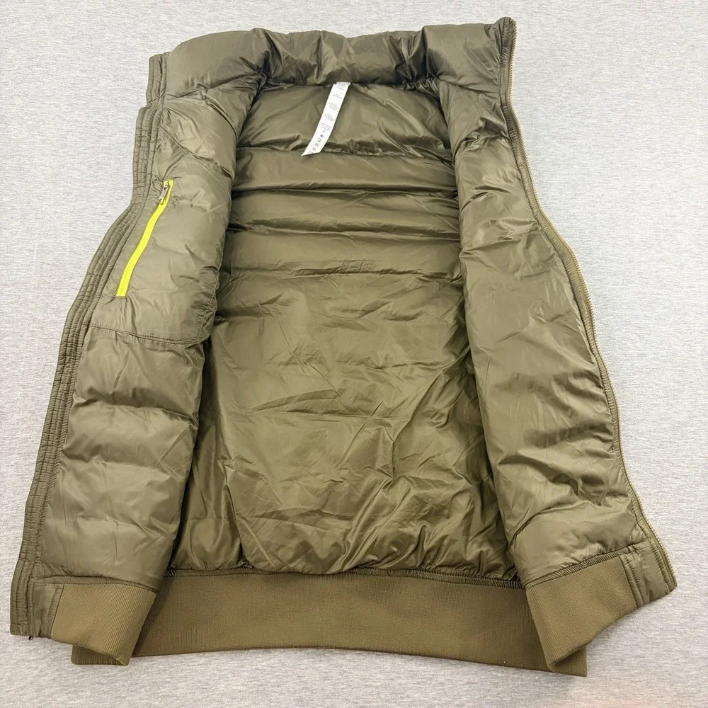 Lululemon Women's M Olive Green Goose Down Puffer Vest Full Zip Missing Hood